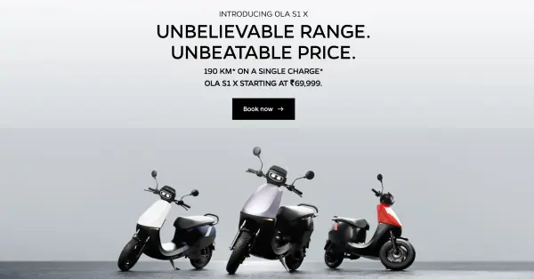 Ola s1 x scooter on road price